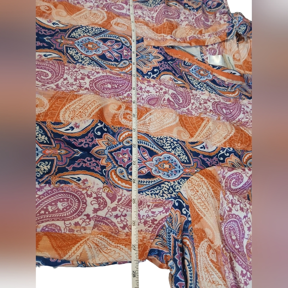 Alfred Dunner Colorful Paisley Stripe Womans Plus Blouse Top 3x Patchwork - Picture 6 of 10